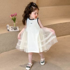 เดรสเจ้าหญิงแขนกุดเด็กผู้หญิง กระโปรงฟูฟ่อง ตาข่ายน่ารัก สไตล์เกาหลี ใส่แล้วน่ารักละมุนมากกก เหมาะกับออกงาน