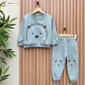 Nanaku Baby - Setelan Baju Bayi Setelan Sweater Celana Jogger Motif Landak Variasi Laki Laki Perempuan Usia 3-12 Bulan