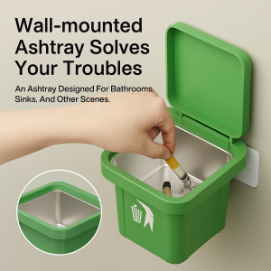 Bathroom Wallmounted Antiflying Garbage Cans With Lids Personalized Anti-Dust Cover Smoke Jar For Bathroom Waste Recycling Storage