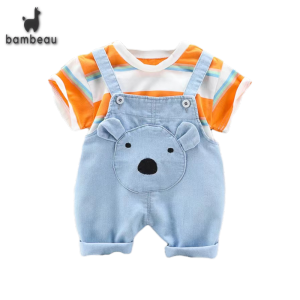bambeau baby boys overalls Clothing Sets summer kids overall Clothes Suits Cute Handsome korea style