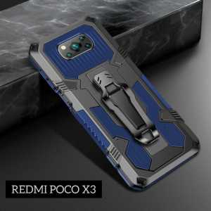 Casing Hp Untuk Xiaomi Poco X3 New Case Armor Belt Clip Kickstand Robot Terbaru