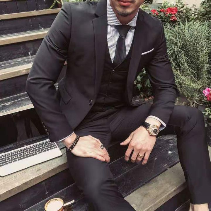 Burgundy Thick stretch Suit Men Groom Slim Fit Piece Tuxedo Prom Wedding  Suits Blazer Jacket+Pant+Vest maroon 003 Lazada PH