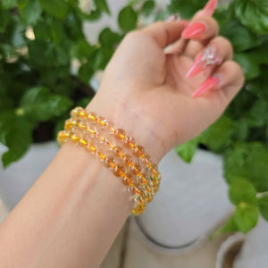 Q1939 Chuỗi 3v Thạch Anh Vàng Citrine nước đá trong vắt gần như ko có rạn nhỏ màu phớt vàng nhẹ cho mệnh Thổ và Kim - Phong Thuỷ TUDO