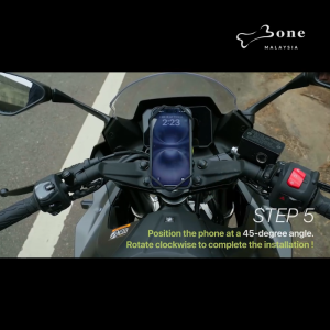 Moto Tie Connect Kit 3 - MotorBike Phone Holder Black Shockproof Safety Lock Silicone Material Anti-Slip Sturdy