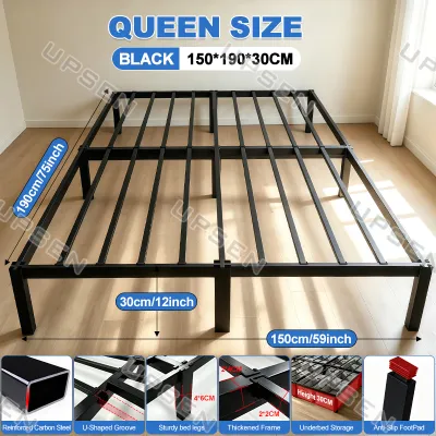 Royal Minimalist Iron Bed Frame Premium High Load Bearing Single/Double/Queen Bed Sturdy