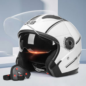 【FOR ADULT】100% Original Half Helmet Motor Helmets Double Lens Motorcycle Helmet Half Topi Keledar Separuh Helmet Motosikal Keledar 双镜片摩托車頭盔/BYB 730