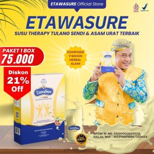 Etawasure Susu Bubuk Etawa Herbal Rasa Jahe Untuk Asam Urat Nyeri Sendi Rematik & Osteoporosis dan Rematik Paket 1 Box