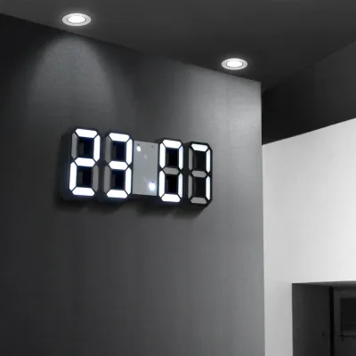 Kreatif 3D Led Jam Dinding Jam Digital Jam Penggera Suara Secara Automatik Deria Cahaya Kalendar Termometer Jam Elektronik Jam Digital Jam Dinding Tunda kuat Hadiah Hiasan Rumah Meja Jam Dinding Digital