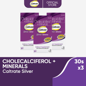 Caltrate Silver Advance 30s x3 Cholecalciferol + Minerals for 50+ Supports Bones Muscles & Joints