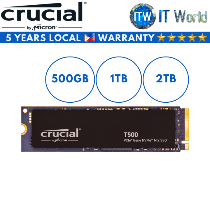Itw crucial t500 pro pcie gen4 nvme m 2 internal ssd 500gb 1tb