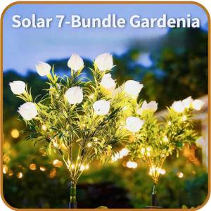 Solar Gardenia Light Outdoor Waterproof Pathway Landscape Garden Yard Lawn Flower Lamp for Christmas