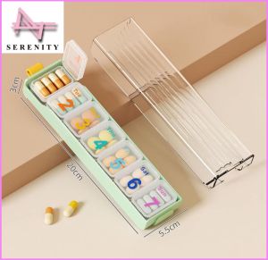 SERENITY 1pcs 7 Days A Week Pill Box Medicine Box Portable Storage Box Sealed Tablets