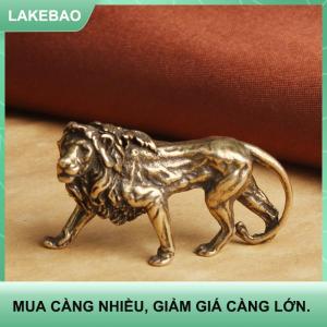 【LAKEBAO】 Đồng tinh khiết hùng vĩ sư tử Vua thu nhỏ bức tượng nhỏ trang trí bàn cổ điển Brass mini động vật Tượng trang trí nội thất đồ trang trí thủ công