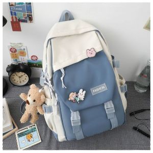 Kawaii Cute Large Capacity Waterproof Backpack for Teen Girls Multi-pocket Nylon School Backpack travel bag