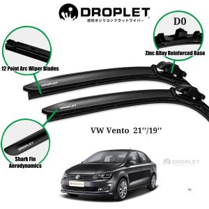 VW Vento Silicone Car Wiper Blades 21’/19’D0 Front Set Droplet@BilahPengelap 21’/19’D0