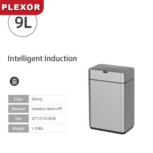 Plexor 9/13/20L touchless Thùng rác với bìa cảm biến chuyển động thông minh với nắp thép không gỉ rác rác có thể với nâng cao chân hình chữ nhật túi đựng rác cho nhà bếp/phòng tắm/văn phòng/nhà vệ sinh/phòng ngủ