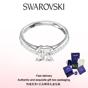 ♈Swarovski♈ Stylish Womens Jewelry The New S925 sterling silver pavé white diamond Attract ring Valentines Day gifts birthday gifts Free genuine gift box