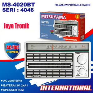 Radio Jadul International 3 Band FM AM SW Mitsuyama MS-4046 Power AC DC Model Klasik Portable Murah