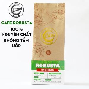 Cà phê Hạt rang nguyên chất Robusta Buôn Mê Thuột - Vị đắng đậm hậu thơm Nguyên Hạt 250gr - Casa Coffee