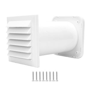 MIIQNUS Tấm che mưa Bộ dụng cụ thông gió gắn tường Chiều Dài Có Thể Điều Chỉnh Bộ lọc không khí Bộ dụng cụ thông gió Ống dẫn khí Cài đặt dễ dàng Bộ ống xả và ống hút Sử dụng trong nhà bếp