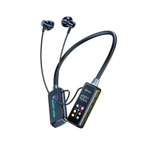 HD Screen Bluetooth Neckband Headphones Headphone Leher Bluetooth 5.4 HiFi Stereo Outdoor Sports Headset with Mic LED Display Long Battery Life Noise Reduction Waterproof