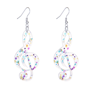 Fashionable Cartoon Acrylic Music Note Dangle Earrings Trendy Ear Studs Handmade Jewewry for Women for Everyday Use