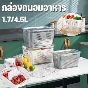 【Comfy Cove】กล่องถนอมอาหาร พร้อมตะกร้า ระบายน้ำ 2ชั้น กล่องเก็บของในตู้เย็น