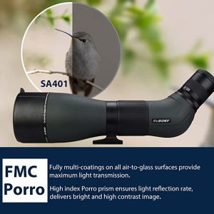 SVBONY SA401 20-60x85 APO Spotting Scope ED Glass FMC Sporting Scope Angled Waterproof Fogproof telescope monocular Spotter Scope for Birding Nature Viewing