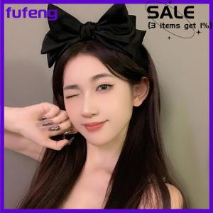 fufeng Sweet Black Bow Knot Hairband Temperament Elegant Headband For Women Korean Style Fashion Headdress Girls Hair Accessories