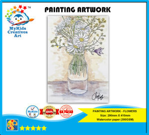 PAINTING FLOWERS PREMIUM QUALITY PRINTING ARTWORK
