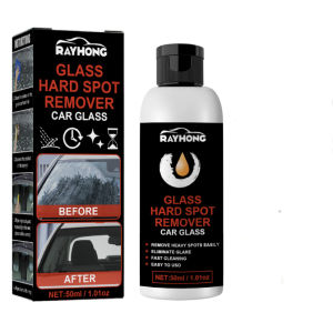 50g Anti-Fog Car Glass Oil Film Remover Paste with Sponge Universal Glass Polishing Cleaner Stain Remover for Deep Cleaning