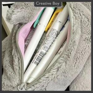 [Creative] Cute Plush Shark Pencil Case Student Stationery School Supplies Kawaii Doll Back To School Storage Bag Pen Bag Stationery