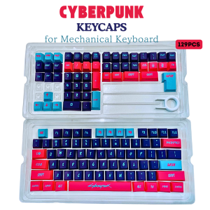 FANTASY T MALL FANTASY T MALL High Quality Pink RGB Keycaps Only 129PCS Side Printed PBT Cyberpunk Style Glow Keycap Set Mechanical Keyboard Keycaps for Gaming Cherry MX Compatible Smooth Durable Premium Finish