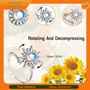 ❣️❣️❣️ Rotatable Sun Rings For Women Anti Stress Anxiety Fidget Sunflower Sun Star Ring Party Aesthetic Jewelry Gift