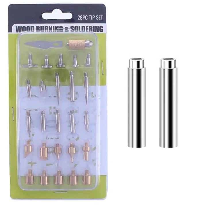 เครื่องมืองานศิลปะเผาแบบทำมือชุดหัวเครื่องเชื่อมเหล็กไฟฟ้า28ชิ้นสำหรับ ...