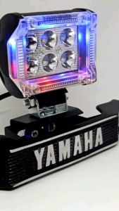 (PAKET HEMAT) Lampu Depan LED 6 Mata Strobo + Breket Kumis Kucing Motor Yamaha RX King