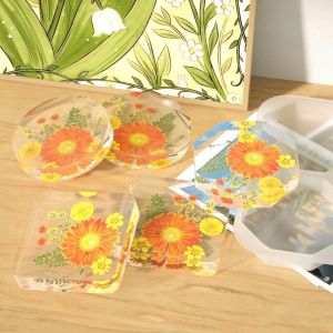 CHENJIE Sáng tạo Khuôn silicon làm đế ly Hình học Vòng tròn Khuôn nhựa epoxy Đơn giản Có thể tái sử dụng Đồ thủ công bằng nhựa resin tự làm Làm đồ thủ công