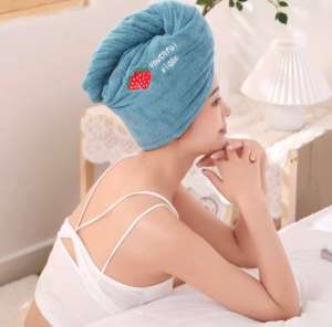 Thebest Hair Turban Quick Dry Hair Cap Hair Towel Head Wrap Shower Cap Bath Towel