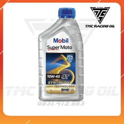 Nhớt Tổng Hợp Cho Xe Số Mobil Super Moto 4T 10W-40 1000ML Made in Singapore
