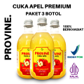 PAKET 3 BOTOL | PROVINE CUKA APEL PREMIUM HALAL & BPOM Apple Cider Vinegar Premium With Mother. 