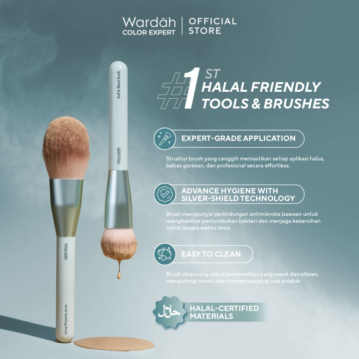 Wardah Halal Tool Brush – Wardah Buff & Blend Brush, Wardah Set ...