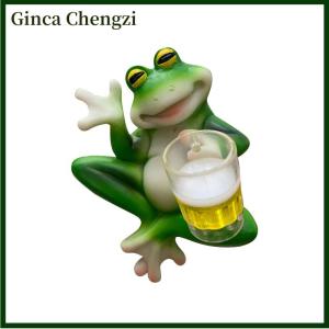 Ginca Ếch bức tượng nhà máy móc áo trang trí cho chậu thu nhỏ ếch tượng phụ nữ ngoài trời Quà Tặng ếch trang trí sân vườn trồng nồi hugger