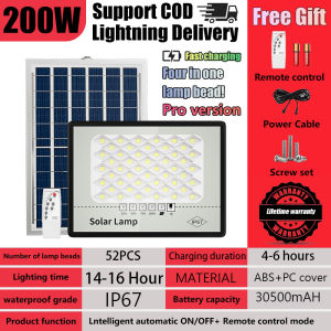 【Free replacement】Solar light outdoor waterproof IP67 solar light wall outdoor solar light buy 1 take 1500W 158000mAh lights heavy duty for room at night with solar panel outdoor original solar flood light promo sale solar lights support COD