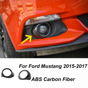 HH8 TESIN Car Carbon Fiber Interior Decoration Cover Stickers Accessories For Ford Mustang 2015 2016 2017 2018-2022 Exterior Parts 5B6Z3
