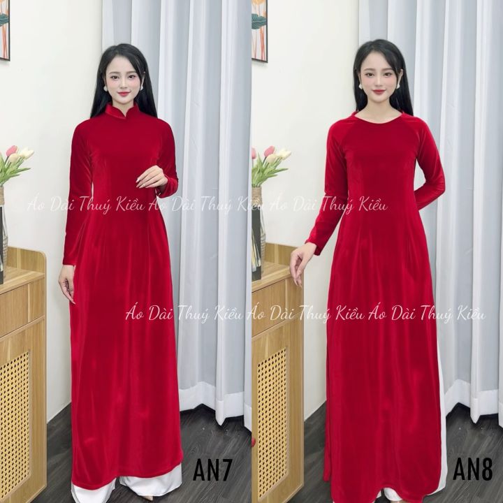 Áo dài Nhung Trơn hàng thiết kể cao cấp có sẵn đầy đủ màu áo dài Thúy ...