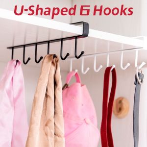 [SG SELLER] Mug Holder Under Cabinet Hooks Organizer Mental Rack Kitchen Utensil Storage Shelf Cup Holder Hanger Ties Belts Scarf Hanging Rack