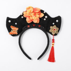 FUDIZUO19 1Pcs Có tua rua dài Mũ vương miện truyền thống Phong cách Trung Quốc Đạo cụ hóa trang Băng Đô Công Chúa Hoàng Gia Bền Palace Performance Mũ tiệc cưới