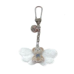 Small Flocking Sturdy Alloy Bear Phone Charm Keyring with Elegant Designs Colorful and Practical Key Holder Accessory
