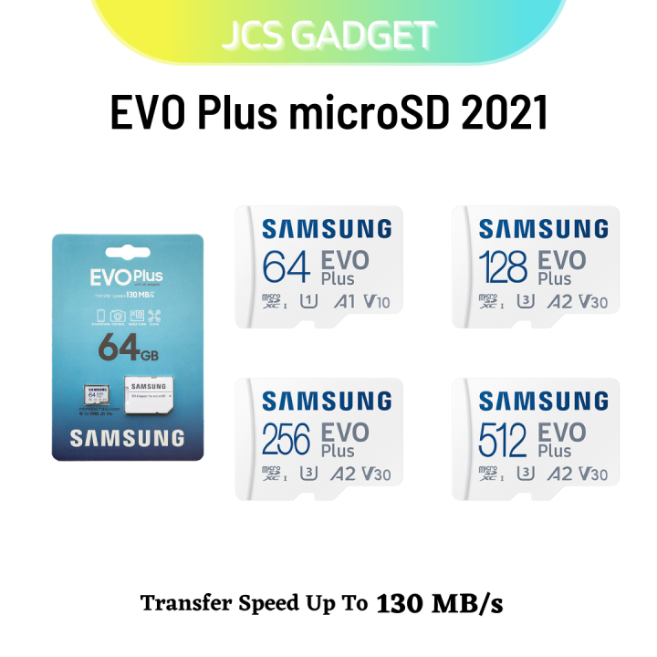 100% Original) Samsung EVO Plus microSD 2021 (64GB/128GB/256GB