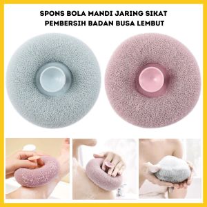 Spons Mandi Jaring Bentuk Bola / Bath Ball Body Scrubber / Alat Bantu Pembersih Penggosok